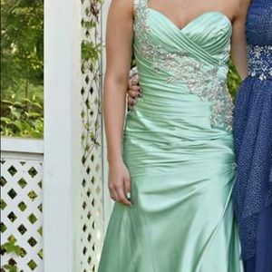Beautiful mint green prom dress